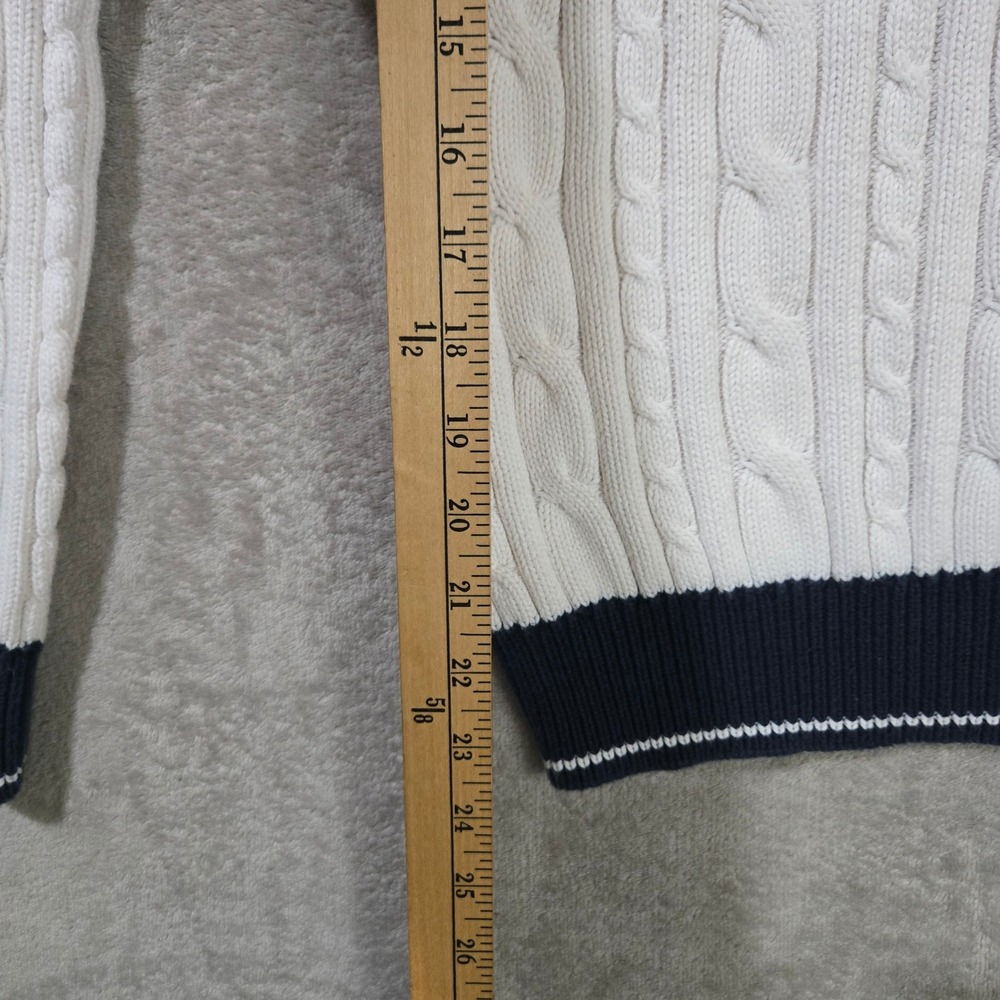 Helly Hansen Cable Knit Sweater Women Large Cricket Tennis Preppy Nautical Ivy - Picture 7 of 8